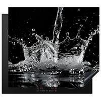 HERDABDECKPLATTE Wasser - Spritzwasser - Schwarz Abdeckung Ceranfeld 57.6x51.6 cm - Schwarz, Kunststoff (57.6/51.6/0.2cm) - MuchoWow