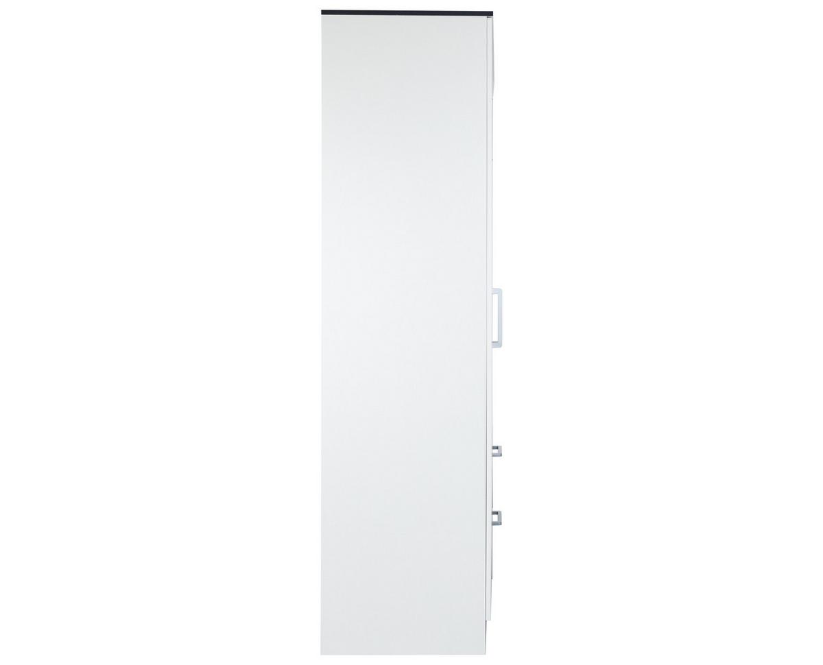 KLEIDERSCHRANK 90/201/54 cm Weiß Anthrazit mit Drehtüren - Anthrazit/Silberfarben, Holzwerkstoff/Kunststoff (90/201/54cm) - arthur berndt