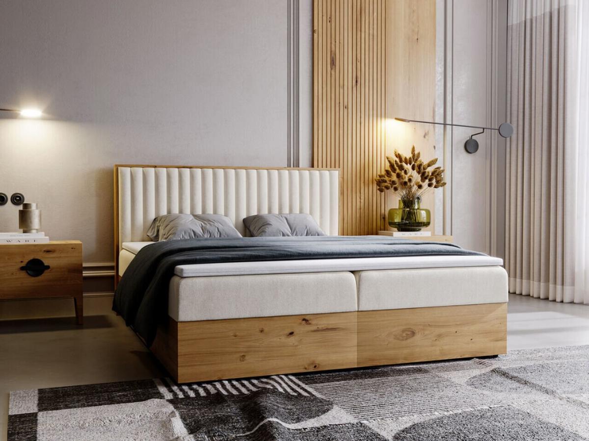 BOXBETT Forest 140x200 Beige - Beige, Holz/Textil (140/200cm) - Graingold