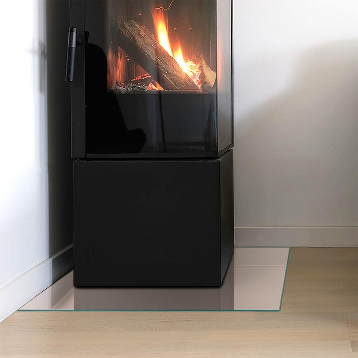 GLASPLATTE für Kamin 50x50 cm - Orange, Glas (50/50/0.4cm) - TULUP