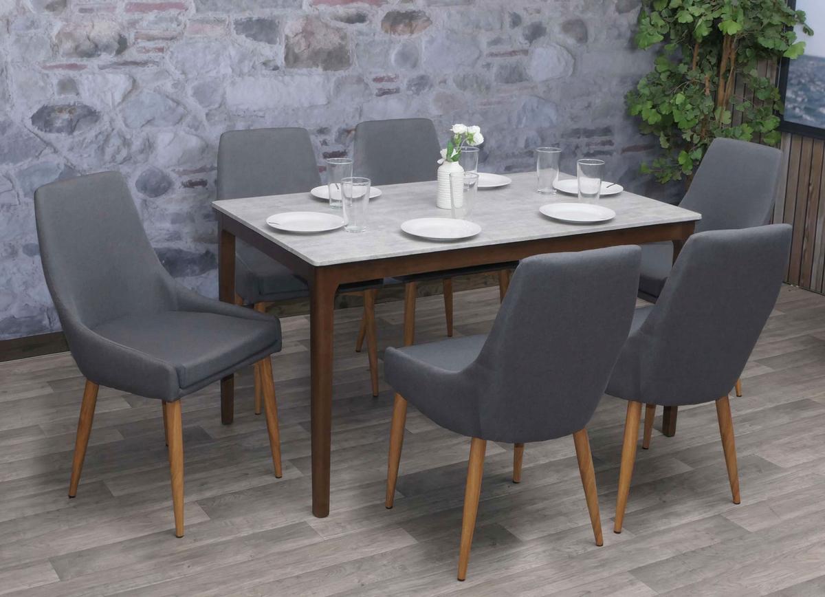 ESSZIMMERSTUHL Grau 6er-Set - Dunkelgrau/Grau, Textil (50/89/60cm) - MCW