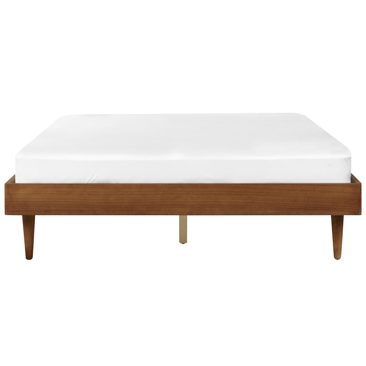 BETT mit Lattenrost 160/200 cm MDF-Platte Braun Toucy - Braun, Holz (160/200cm) - Beliani