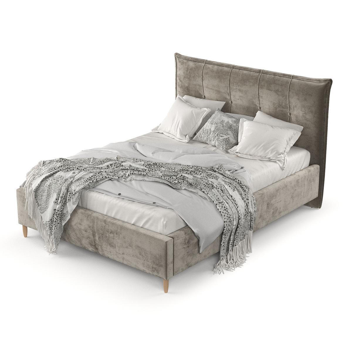 POLSTERBETT Plaza 180/200 cm Beige im Lotta Stoff - Beige/Naturfarben, Holz/Holzwerkstoff (180/200cm) - AltaBeds