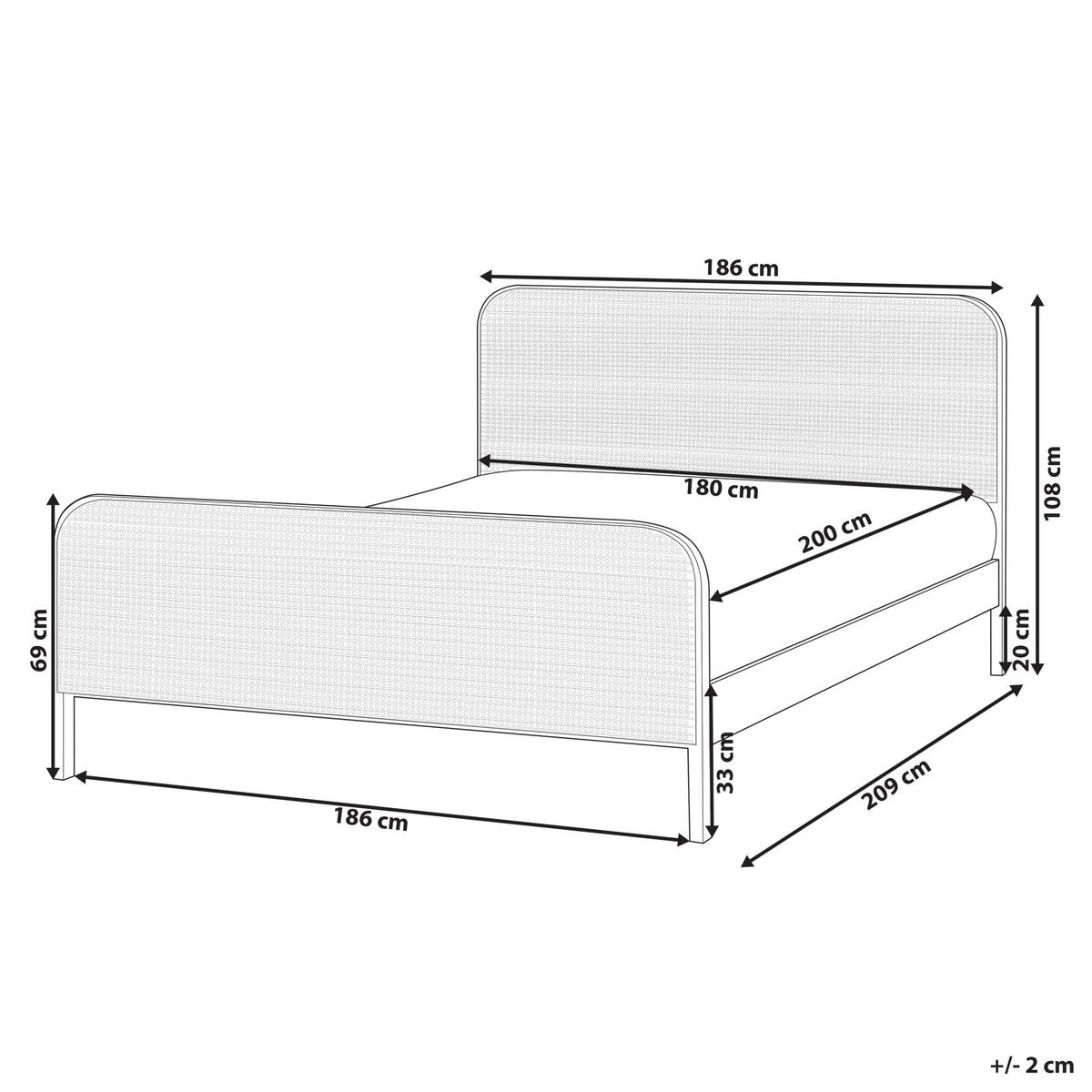 BETT mit Lattenrost 180/200 cm Kiefernholz Hellbraun Gonfaron - Hellbraun, Holz (180/200cm) - Beliani