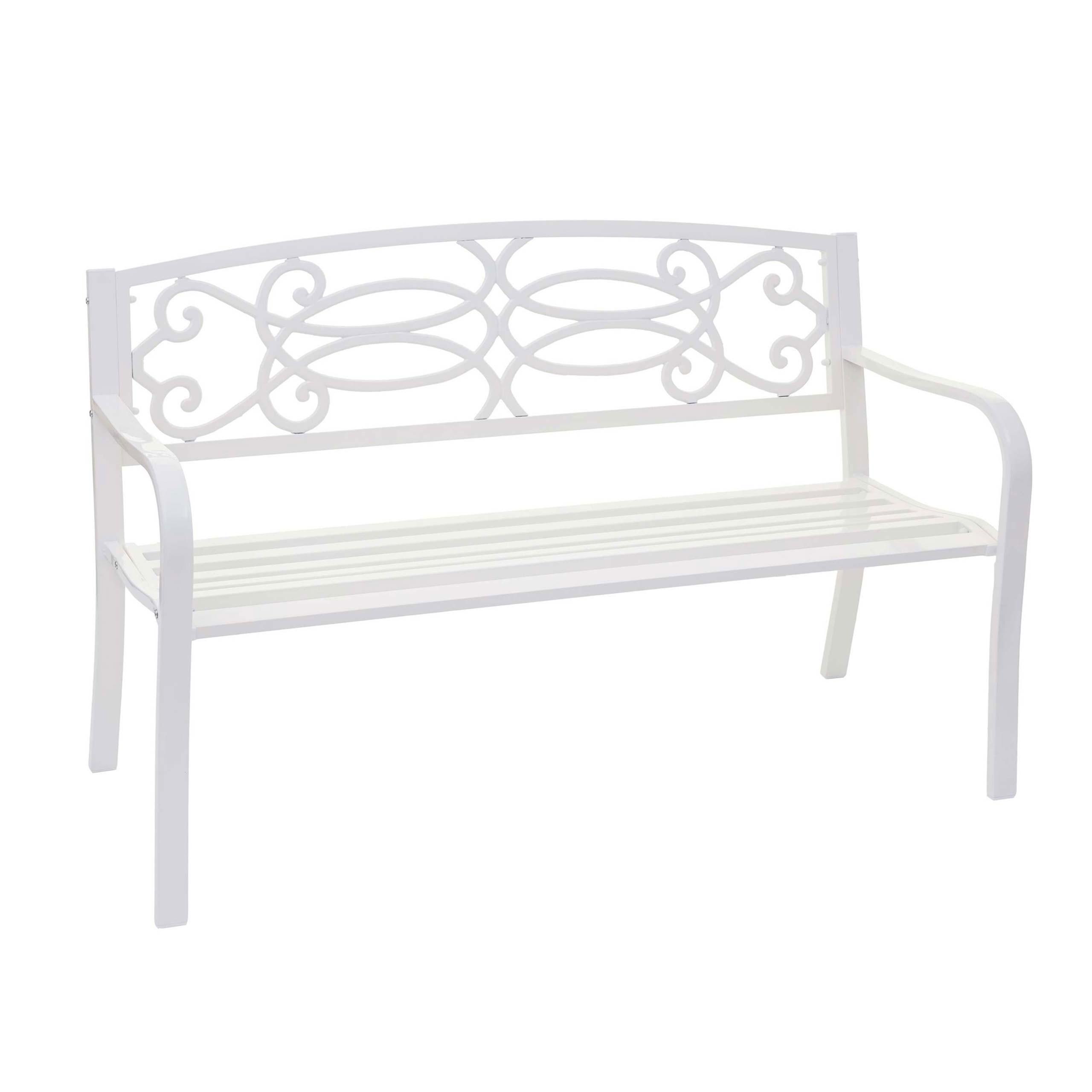 GARTENBANK Weiß - Weiß, Metall (127/87/58cm) - MCW