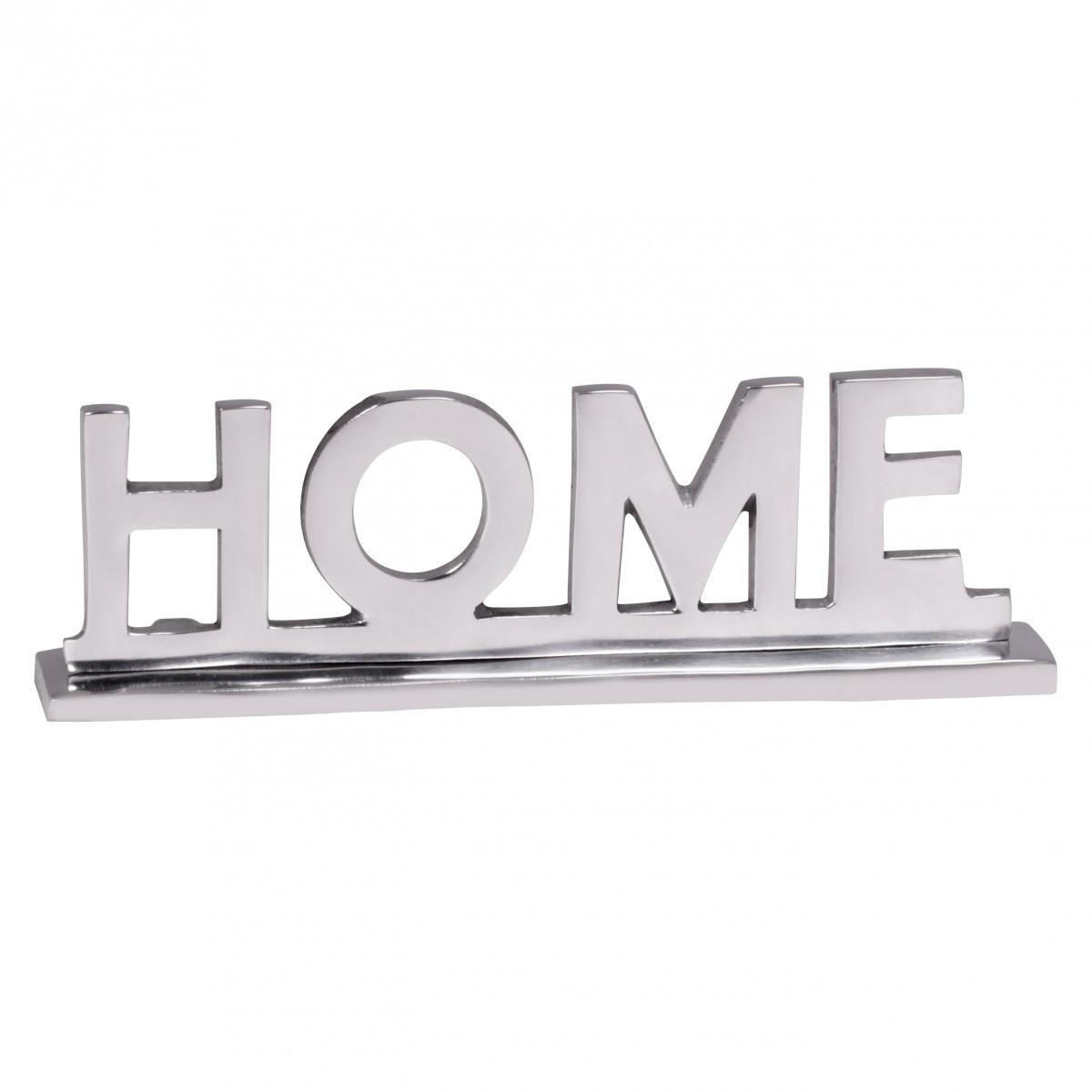 WOHNACCESSOIRE Schriftzug aus Aluminium, 22 cm Silberdeko für Tisch und Regal - Silberfarben, Metall (22/4/7cm) - KADIMA DESIGN