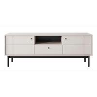 TV-LOWBOARD Japandies Greige 153 cm - Taupe/Schwarz, Holz/Holzwerkstoff (153.5/56.6/39cm) - Selsey
