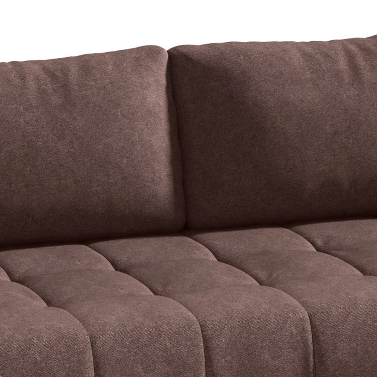 PANORAMASOFA Jonas 5 Sitzplätze Braun - Braun, Holzwerkstoff (350/85/185cm) - Petits-meubles