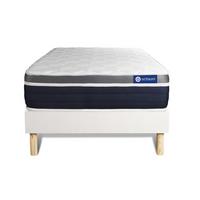 BETT Actilatex confort Latex und Memory-Schaum 80 x 200 cm h2 - Kit Bettgestell Weiß - Beige/Weiß, Karton/Holz (80/200cm) - ACTISOM