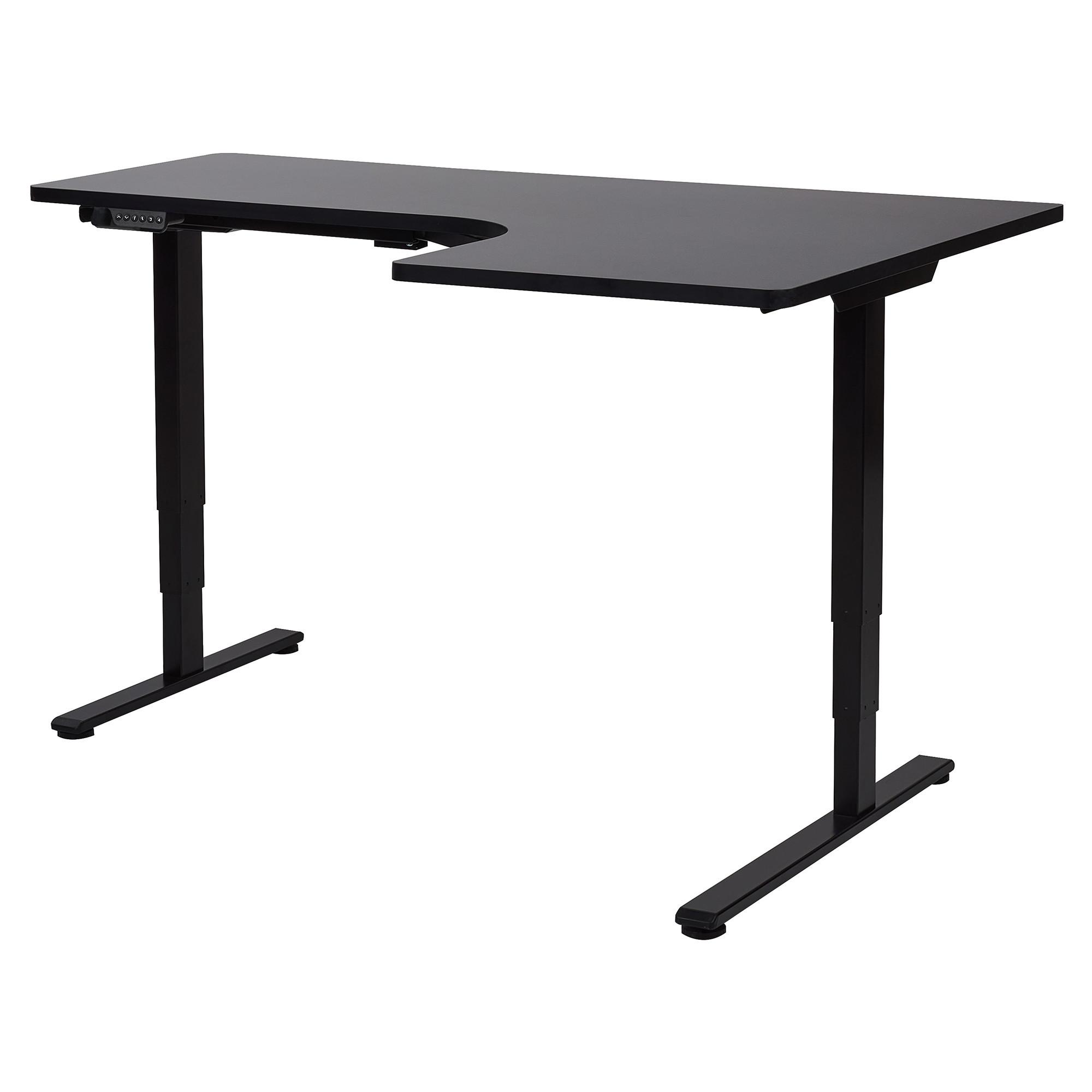 SCHREIBTISCH 160x60 cm elektrisch Schwarz Destines - Schwarz, Holzwerkstoff (109/160/60cm) - Beliani