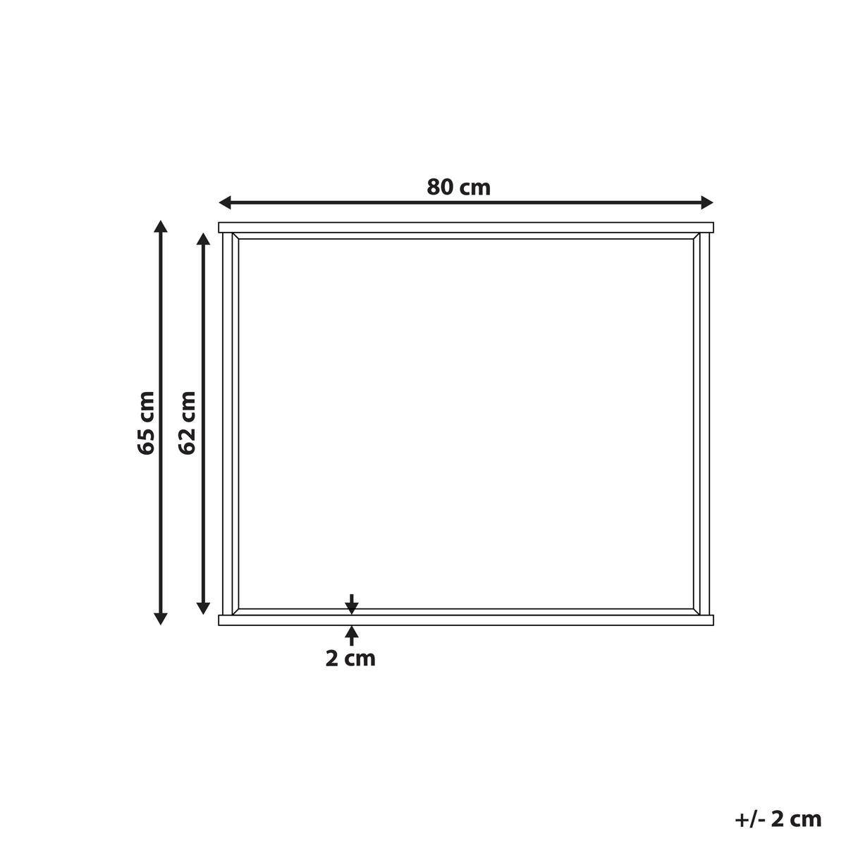 WANDSPIEGEL 80/65 cm Hellbraun Rosell - Braun, Holzwerkstoff (80/65/8cm) - Beliani