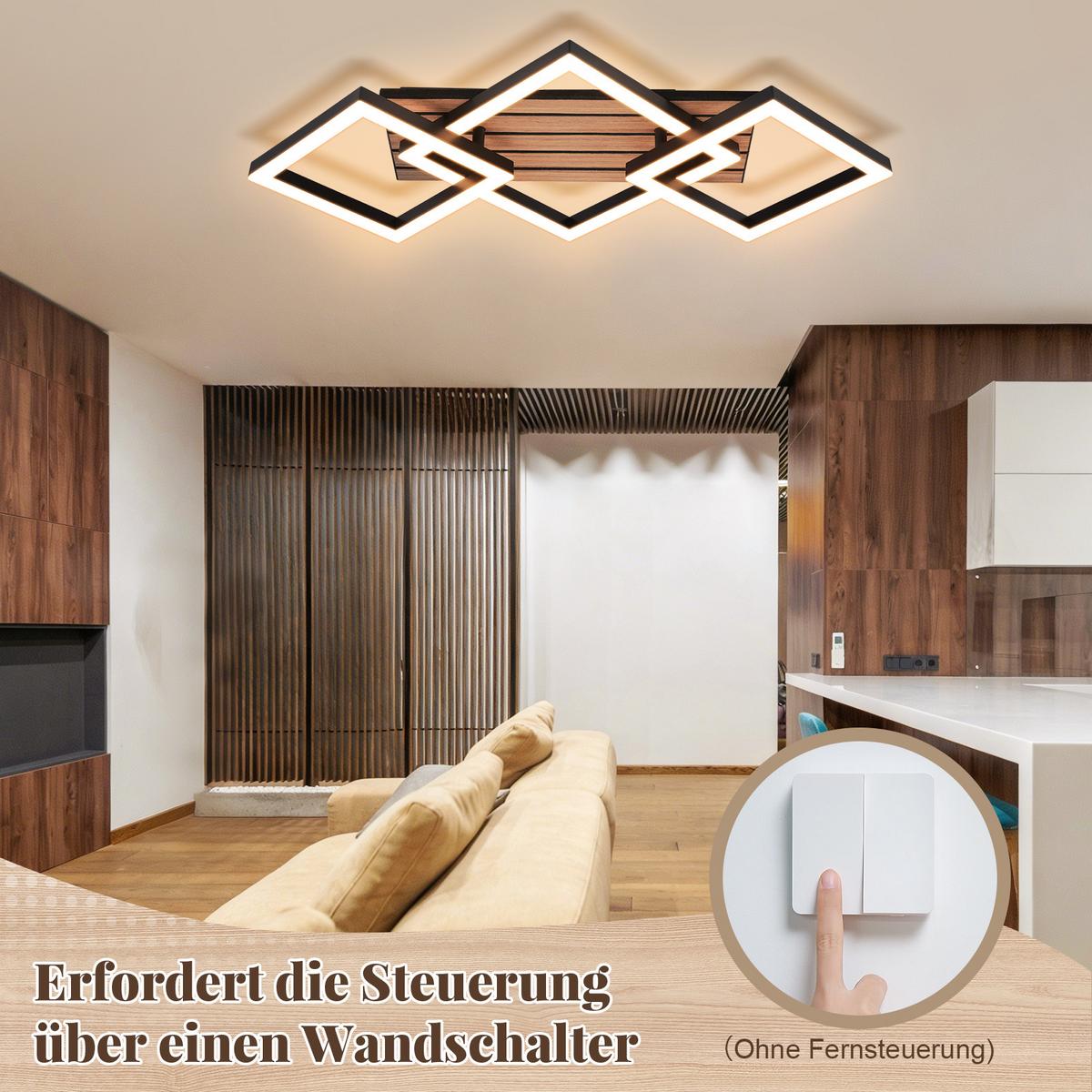 LED DECKENLEUCHTE Daxenli 58/31/8 cm - Schwarz, Kunststoff/Metall (58/31/8cm) - ZMH