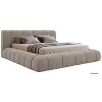 POLSTERBETT NUBEA CLASSIC 140/200 - Beige Struktur - ohne Matratze - Beige/Schwarz, Kunststoff/Textil (140/200cm) - MKS