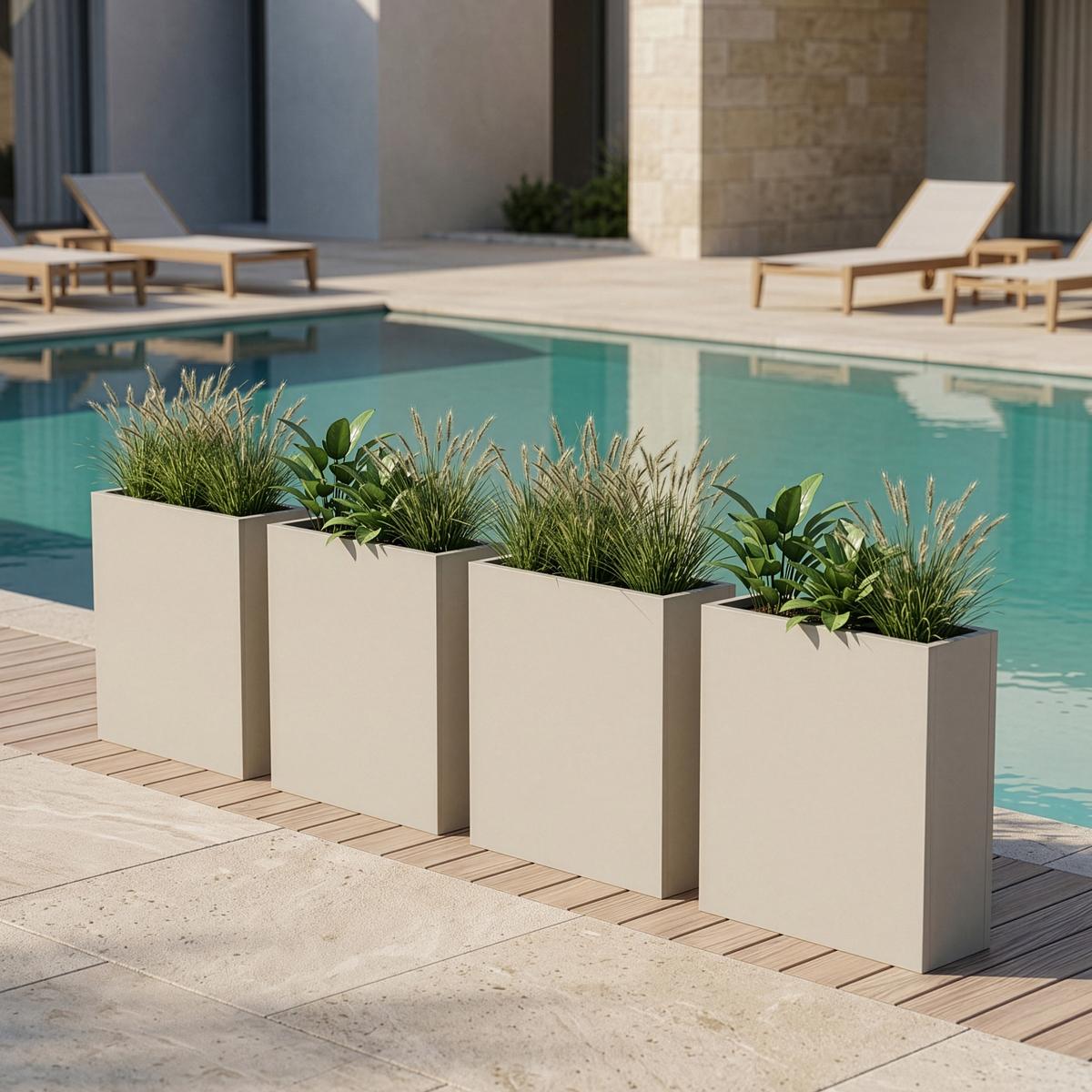 PFLANZKÜBEL Vaargel - Beige, Metall (90/82/30cm) - casa.pro