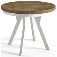 RUNDER Esstisch ausziehbar – Moderner Wohnzimmertisch und Küchentisch – Tisch mit Stabile Konstruktion, Durchmesser 120 cm - 220 cm - Farbe LEFAKS - Dunkelbraun/Weiß, Holzwerkstoff (120/120/77cm) - Alpi-Möbel