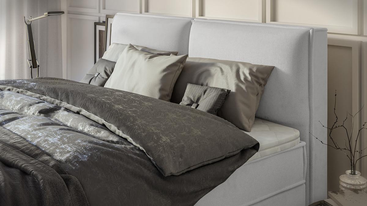 BOXBETT Eclipse 180/200 cm Silber Luxusmicrofaser - Silberfarben/Schwarz, Holz/Kunststoff (180/200cm) - S-Style Möbel