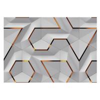 FOTOTAPETE 208x146 cm - Dreidimensionale Muster - Weiß, Textil (208/146cm) - Wallfluent