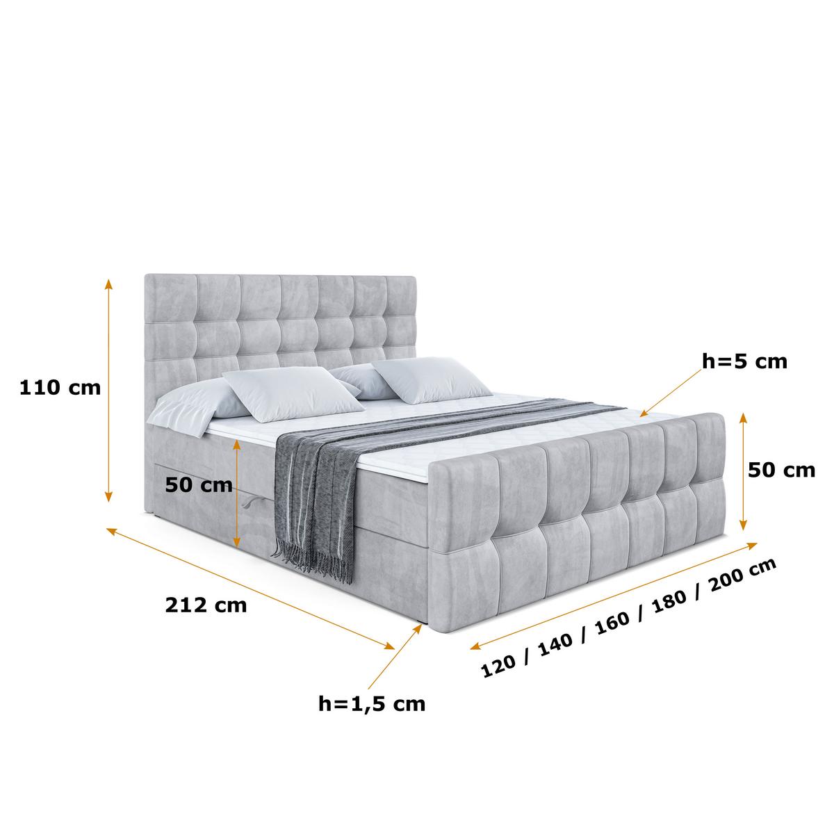 BOXBETT BERO-Z - 200 x 200 - H3 - Hellgrau - Grau, Holzwerkstoff (200/200cm) - ALTDECOR