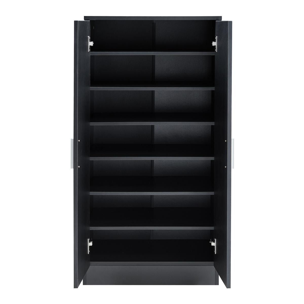 SCHUHSCHRANK Notribontaa - Schwarz, Holzwerkstoff (55/108/35cm) - [en.casa]
