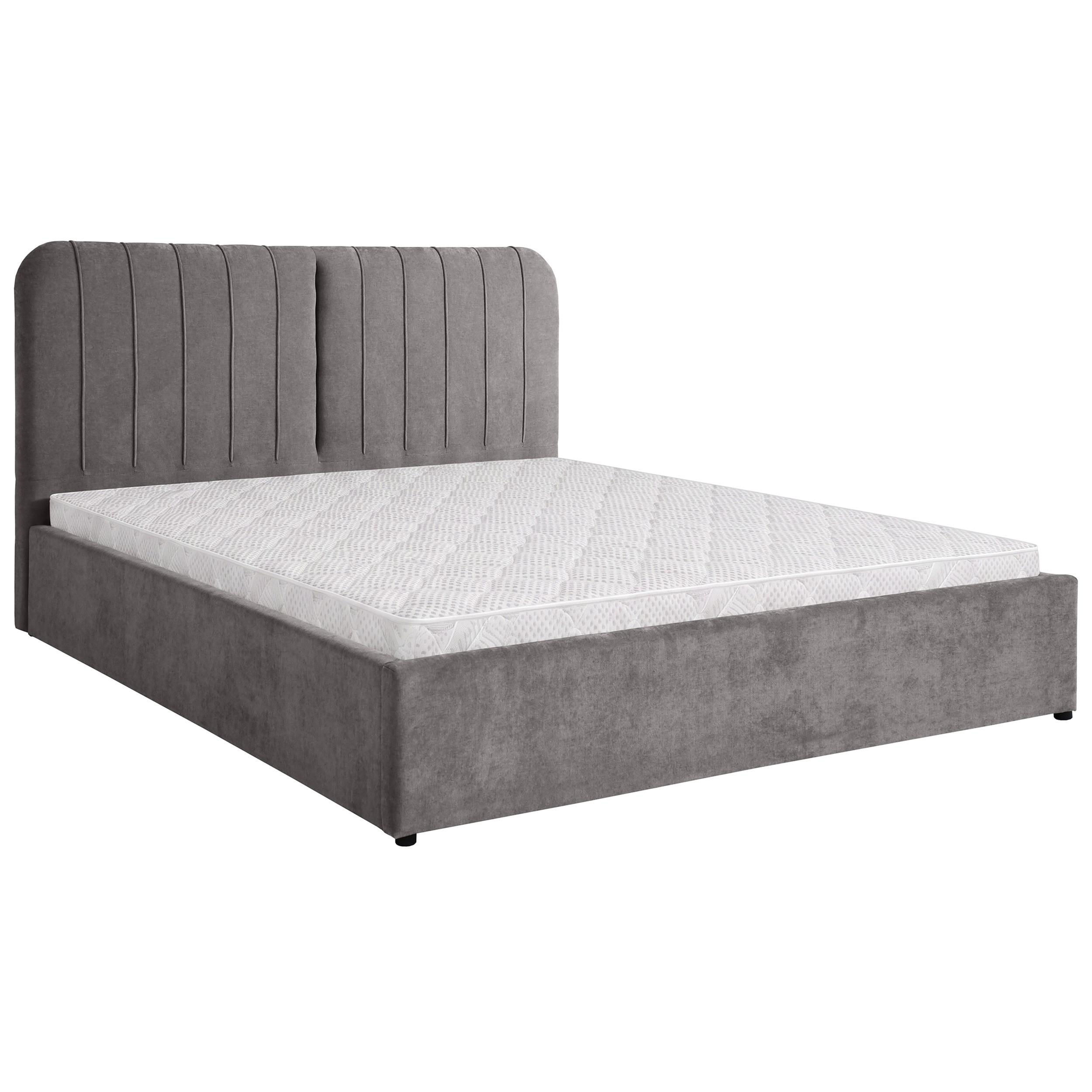 POLSTERBETT Livre mit Schaumstoffmatratze 10 cm, mit Bettkasten, 160x200 cm, Chenille-Stoff, Dunkelgrau - Dunkelgrau, Textil (160/200cm) - Beautysofa