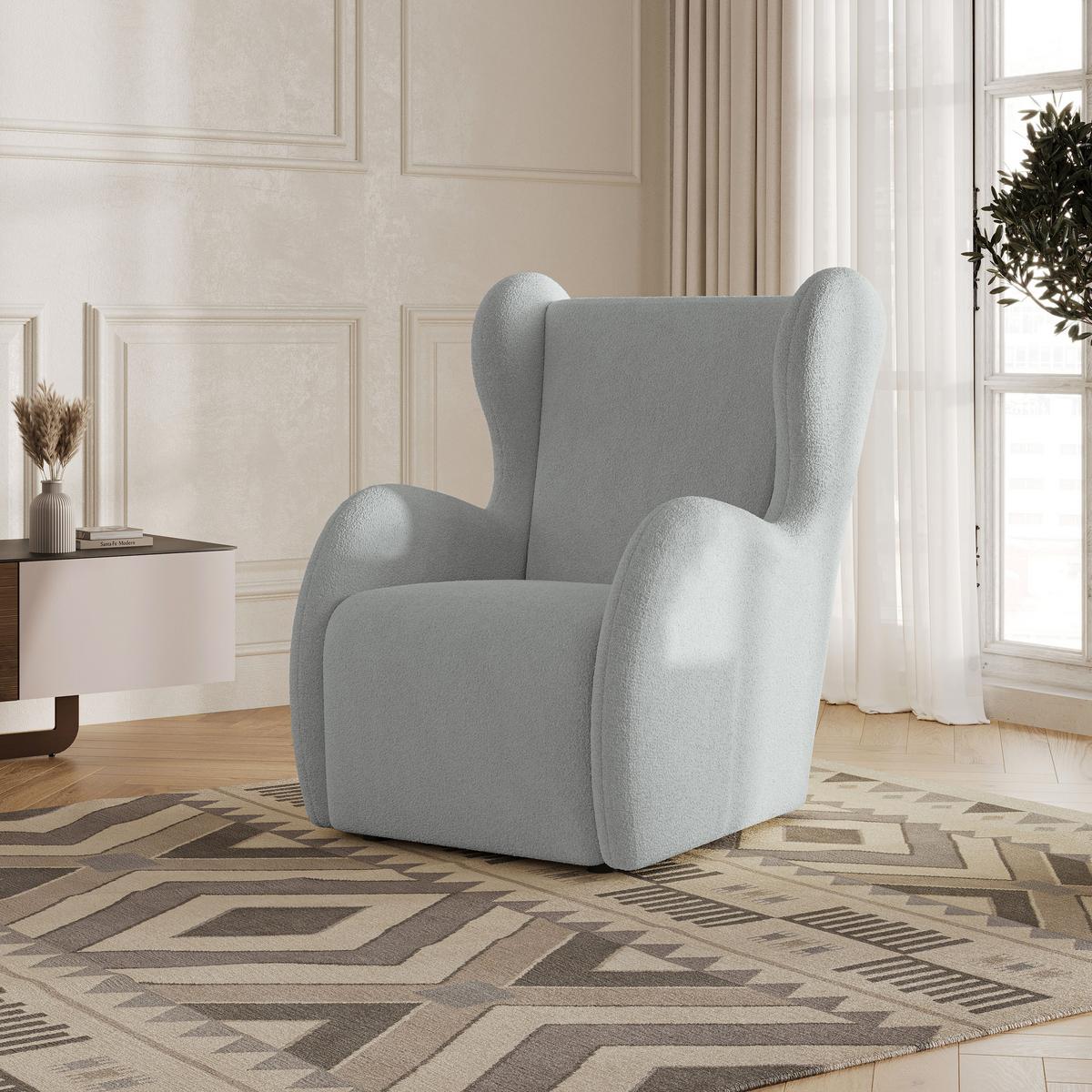 SESSEL MASTI Polstersessel Loungesessel ergonomisch, Hellgrau - Hellgrau, Holzwerkstoff/Kunststoff (74/100/86cm) - MASSENO