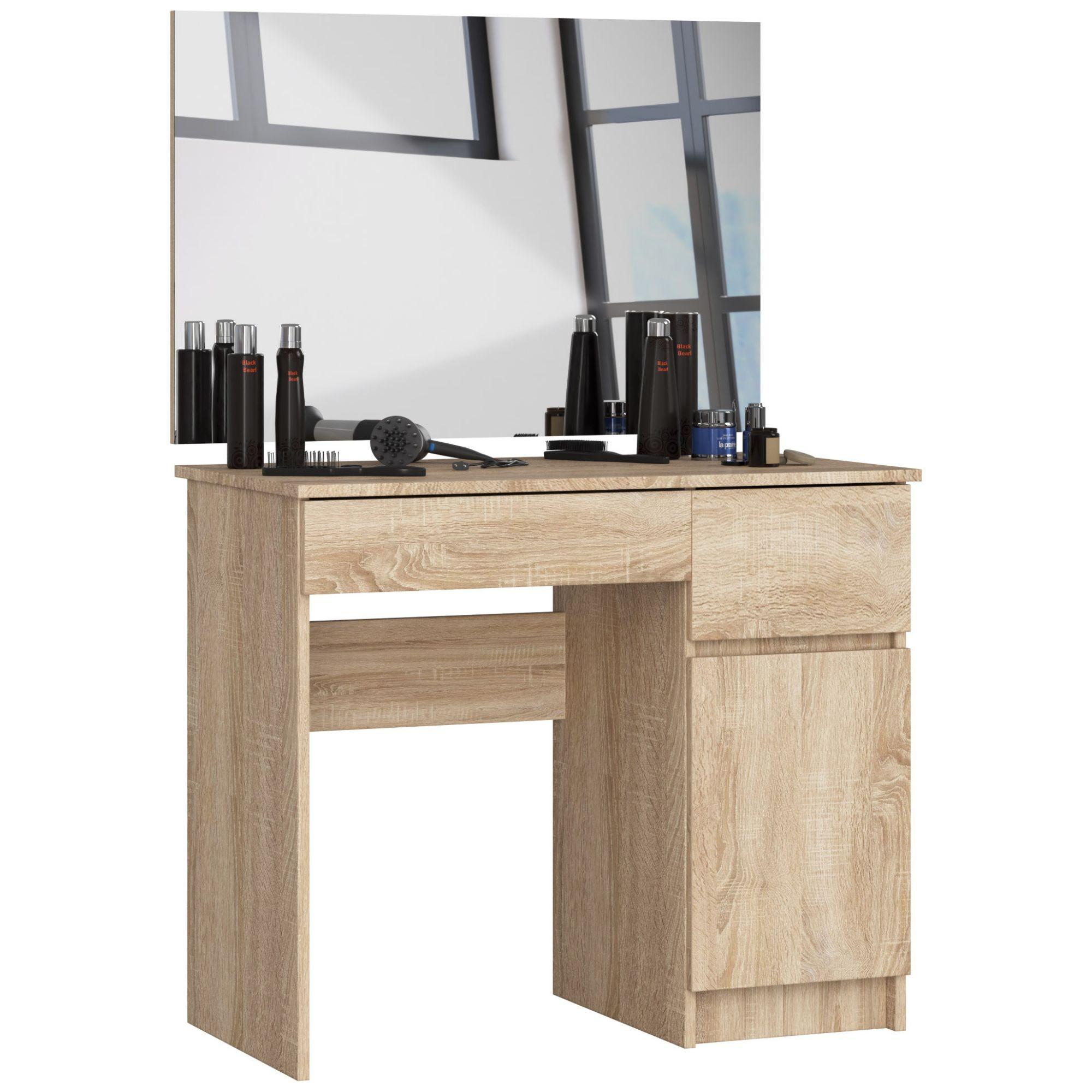 SCHMINKTISCH mit Spiegel - Sonoma Eiche, Holzwerkstoff (90/142/50cm) - RAUMHIRSCH FURNITURE