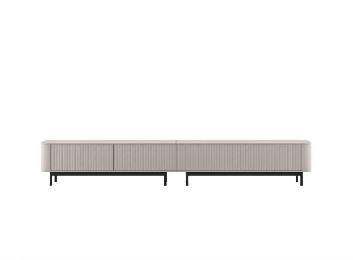 TV-LOWBOARD 2er-Set Aurora Kaschmir matt 280 cm mit Metallrahmen - Kaschmir/Schwarz, Holzwerkstoff/Metall (280/44/35cm) - Meble Lindner