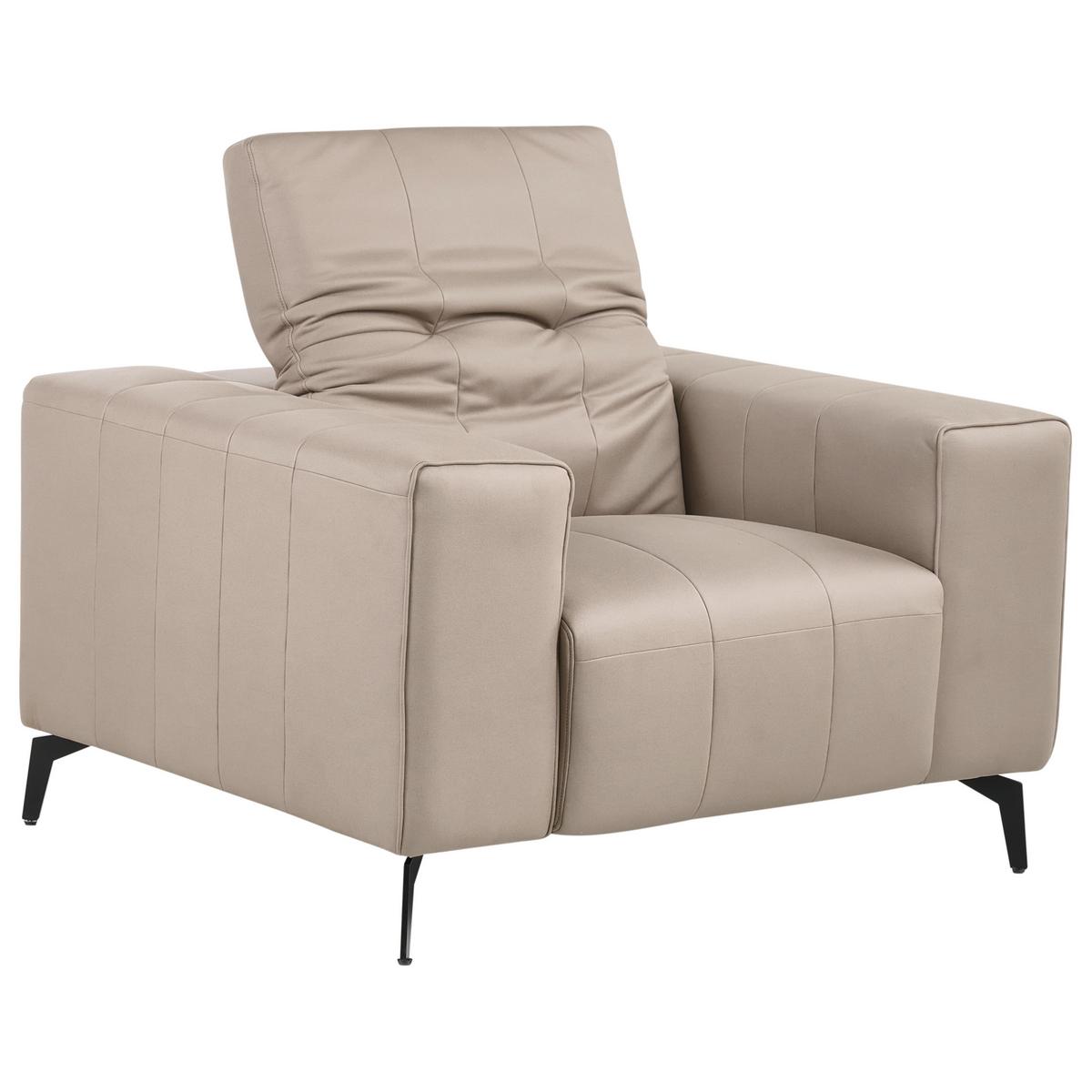 SESSEL Stoff Taupe Ommel - Taupe, Textil (110/80/102cm) - Beliani