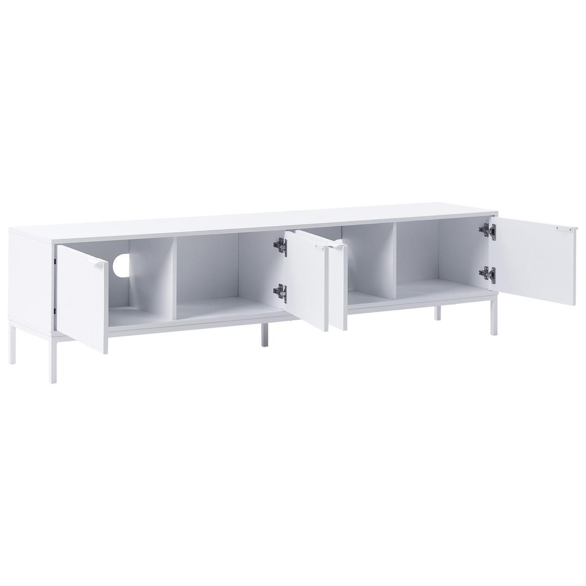 TV-MÖBEL Weiß Adelaide - Weiß, Holzwerkstoff (180/46/38cm) - Beliani