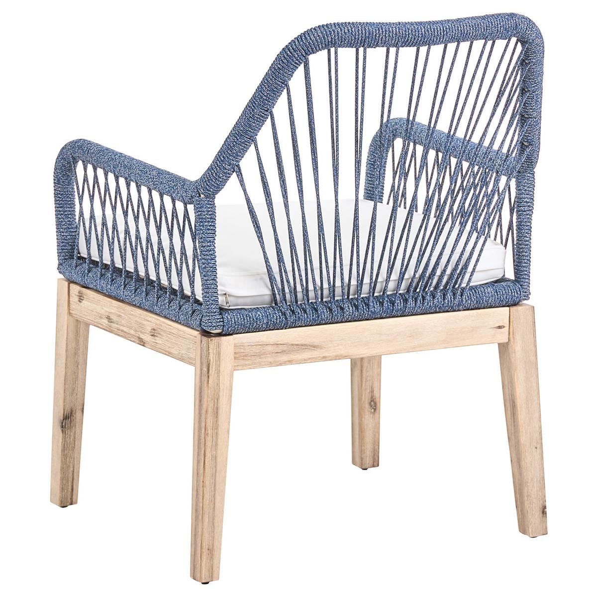 GARTENSTUHL 2er-Set und Sitzkissen Marineblau Olbia - Hellblau, Holz (64/89/71cm) - Beliani