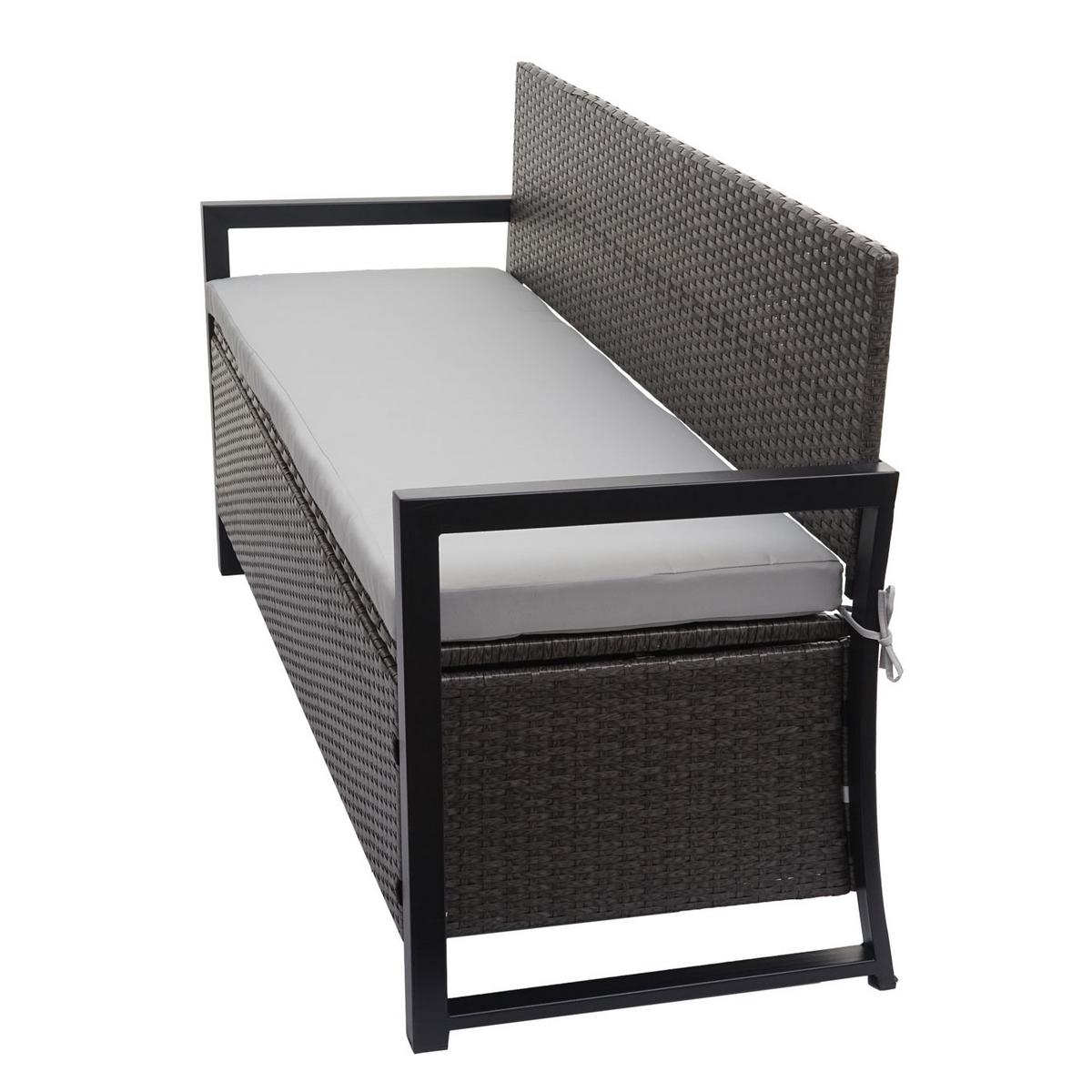 SITZBANK Grau, Hellgrau - Hellgrau/Grau, Kunststoff (164/87/57cm) - MCW