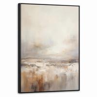 LEINWAND Bilder mit Rahmen - Kunst - Industriell - Grau - Braun - Abstrakt - 60x80 - Sandfarben, Textil (60/80cm) - MuchoWow