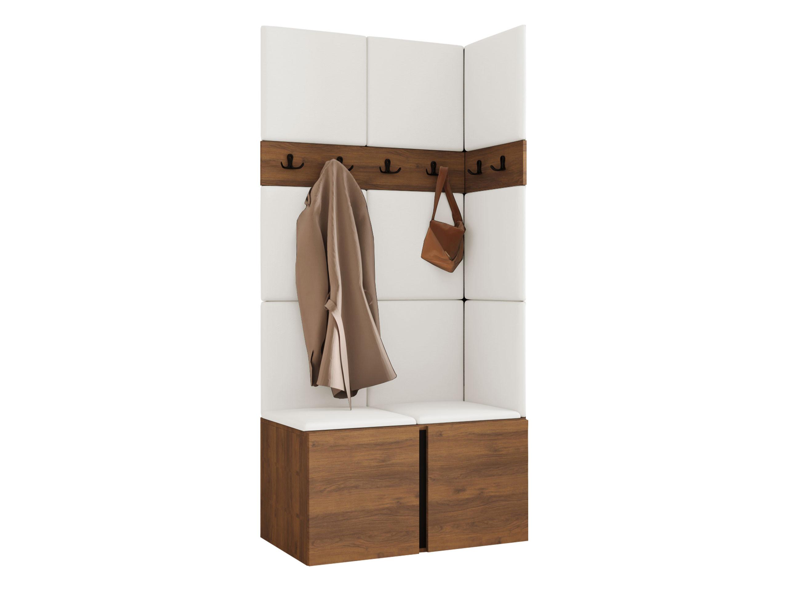 GARDEROBEN-SET Orion I - Nussbaumfarben/Weiß, Holzwerkstoff/Kunststoff (84/186/46cm) - MIRJAN24