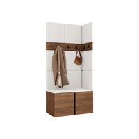 GARDEROBEN-SET Orion I - Nussbaumfarben/Weiß, Holzwerkstoff/Kunststoff (84/186/46cm) - MIRJAN24