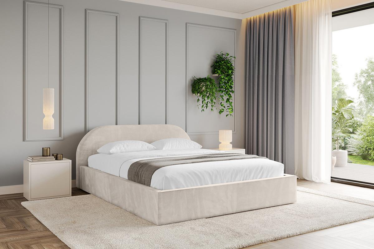 POLSTERBETT mit Bettkasten und Lattenrost, Boxbett ohne Matratze - TIVON-V1 180x200 Beige - Beige, Holzwerkstoff/Textil (180/200cm) - ALTDECOR