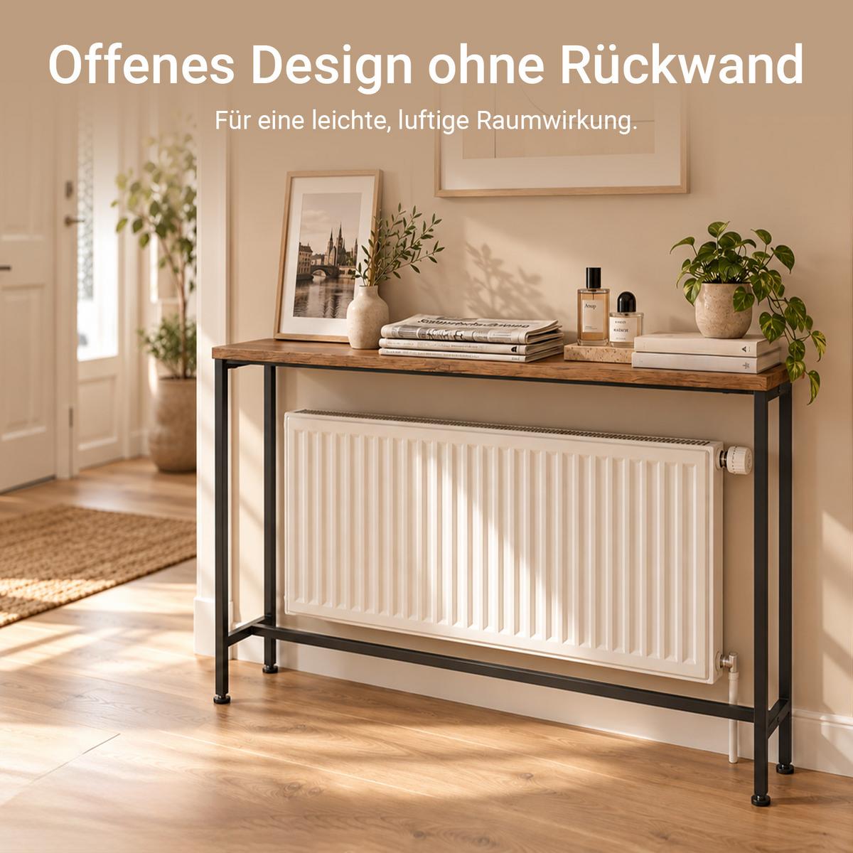 KONSOLENTISCH Vintage, Konsole für Flur und Diele - Braun, Holzwerkstoff/Metall (20/120/80cm) - SoBuy