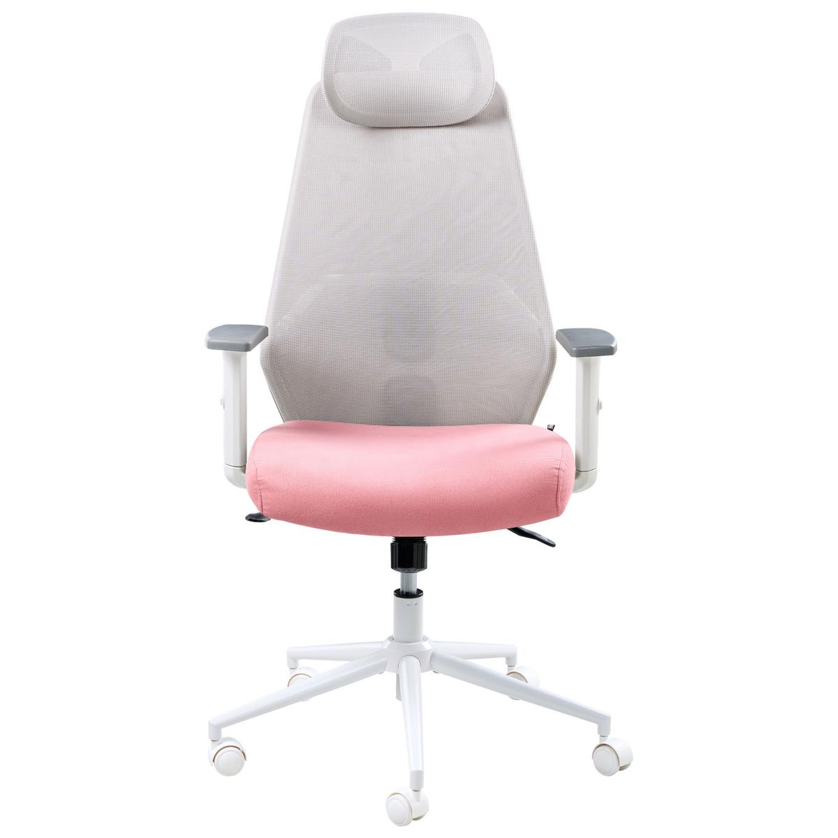 BÜROSTUHL Rosa Oryn - Hellgrau, Textil (71/111/65cm) - Beliani