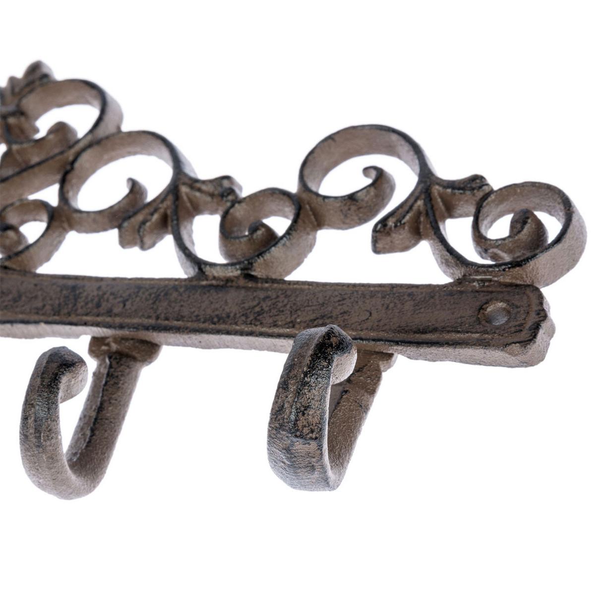 HAKENLEISTE Ornament, Gusseisen - Braun, Metall (33/14/4cm) - Homescapes