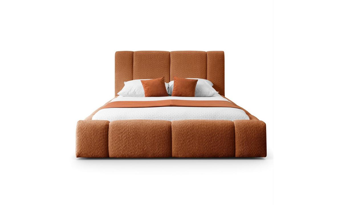 POLSTERBETT ELENA 160x200 cm Kupfer (Anthology 9), 34 Holzlatten, Kopfteil 108 cm - Kupferfarben, Textil (160/200cm) - Lookway