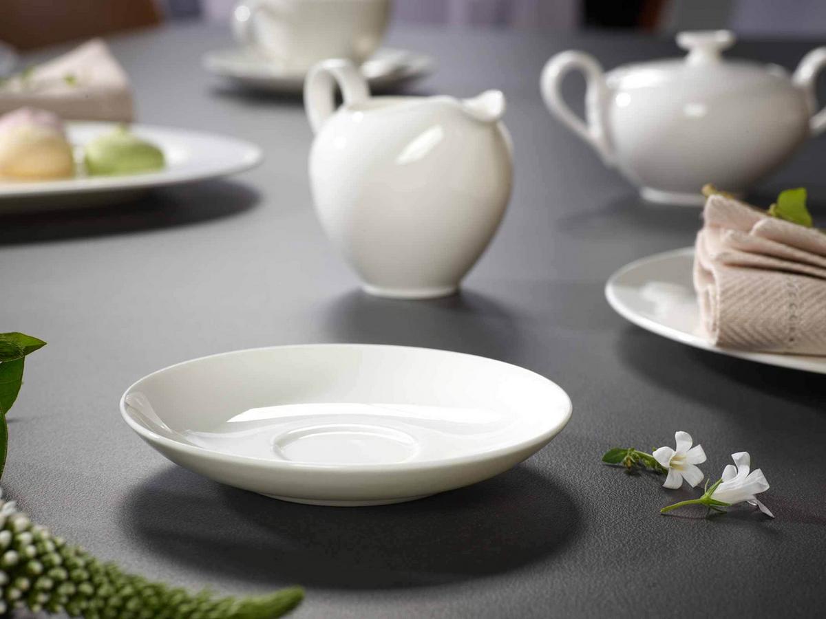 MOKKA-/ESPRESSOUNTERTASSEN Anmut weiß ø 12 cm 6er Set - Weiß, Keramik (12cm) - Villeroy & Boch