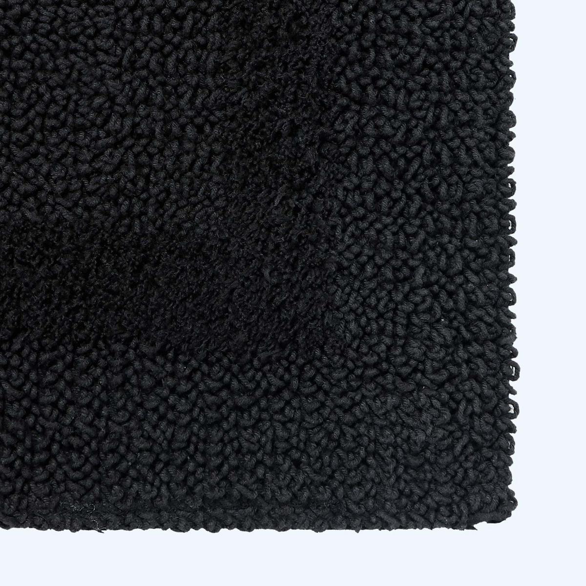 BADEMATTE 70/120 cm, 100% Baumwolle, wendbar - Schwarz, Textil (70/120cm) - Homescapes