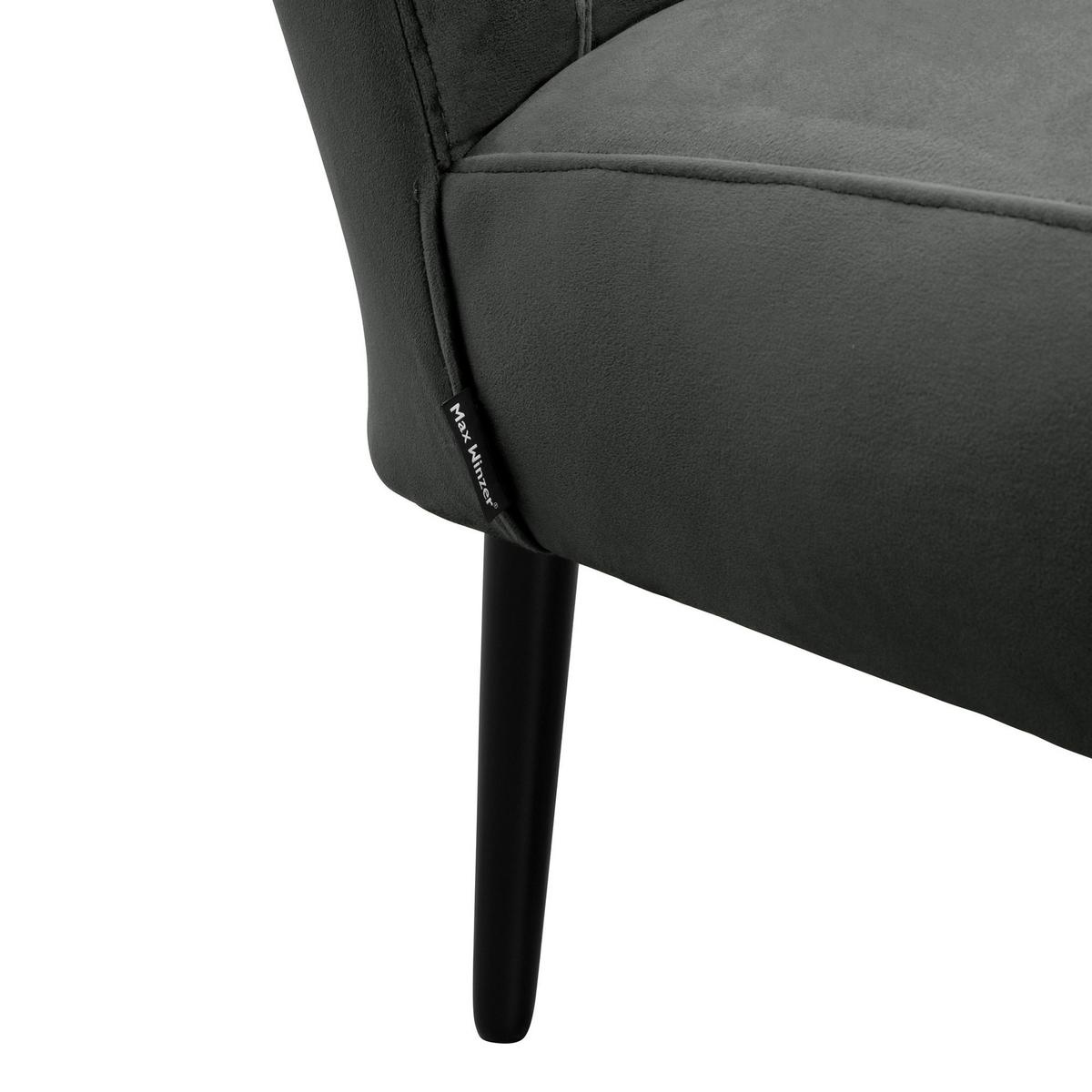 COCKTAILSESSEL Kayleigh Samtvelours graphit - Graphitfarben, Kunststoff (68/80/69cm) - 58aufmkessel