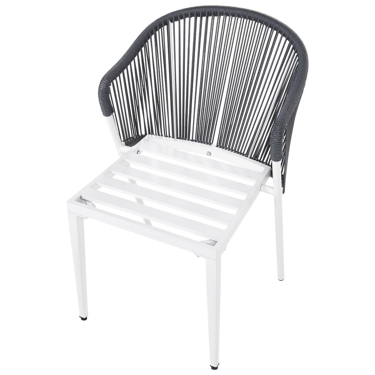 STUHL 2er-Set und Sitzkissen Metall Grau Paranea - Dunkelgrau/Beige, Metall (46/80/47cm) - Beliani