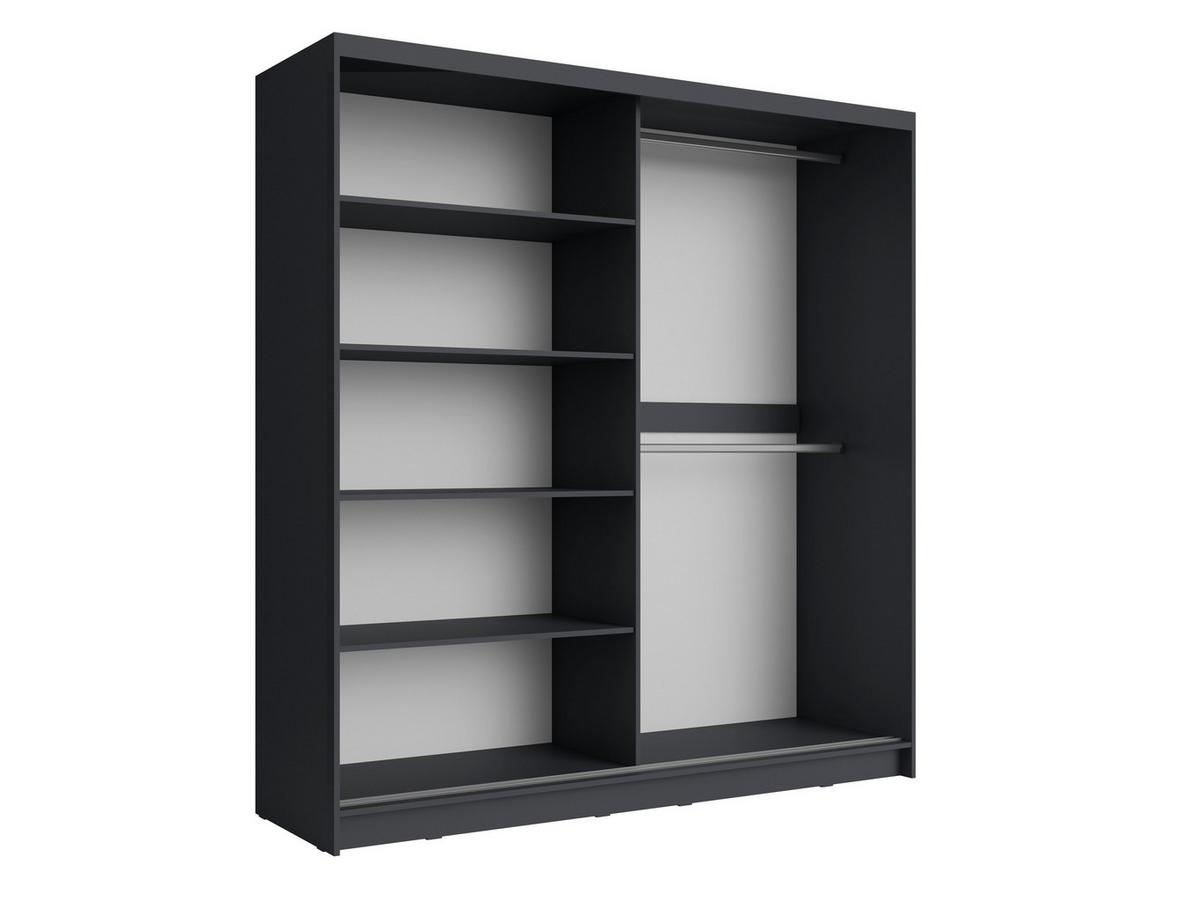 SCHWEBETÜRENSCHRANK BRAGOR 200/215/60cm 2-türig Grau - Grau, Holzwerkstoff (200/215/60cm) - MASSENO