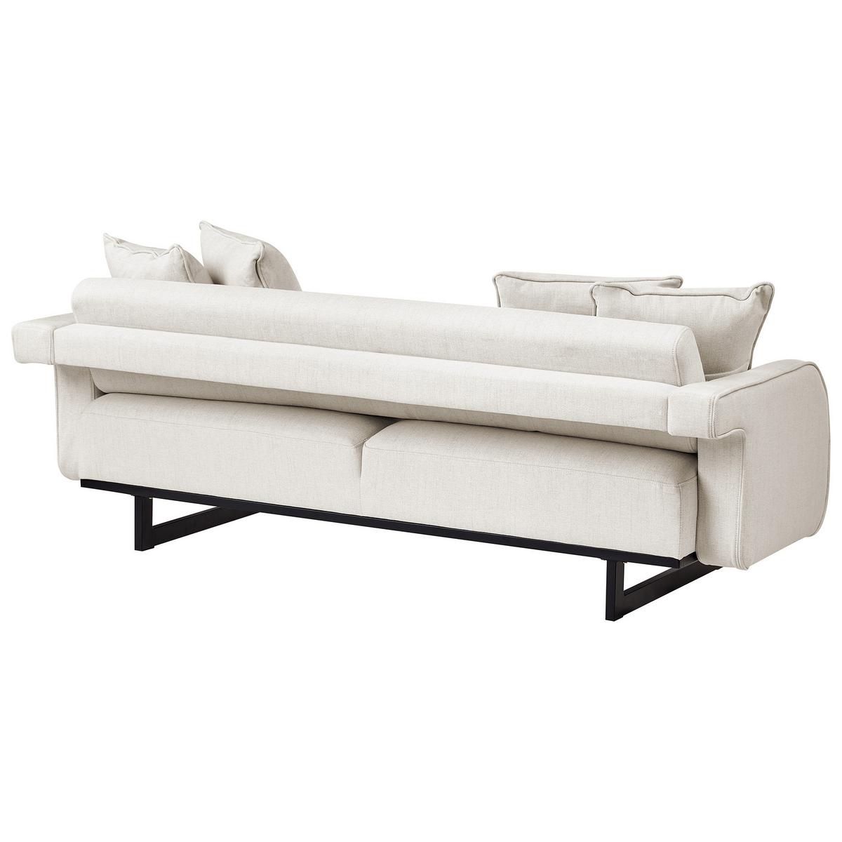 3-SITZER-SOFA Stoff Cremeweiß Svanek - Creme, Textil (196/77/85cm) - Beliani