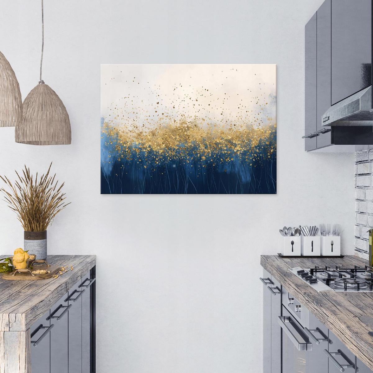 LEINWANDBILD Abstrakt Glamour Gold Modern 60x40 - Multicolor, Holzwerkstoff (60/40cm) - Wallarena