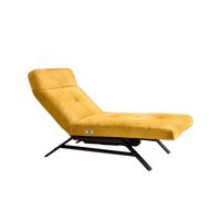 LIEGE MIT MOTORISCHER RELAXFUNKTION AMERIVA Gelb Velvet Relaxfunktion - Currygelb/Schwarz, Textil (80/110/158cm) - KAWOLA