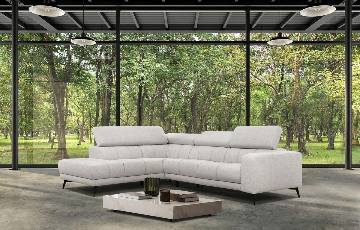 ECKSOFA MORELLO 5-Sitzer, creme - Creme/Schwarz, Holzwerkstoff/Textil (158/269cm) - Wozimo