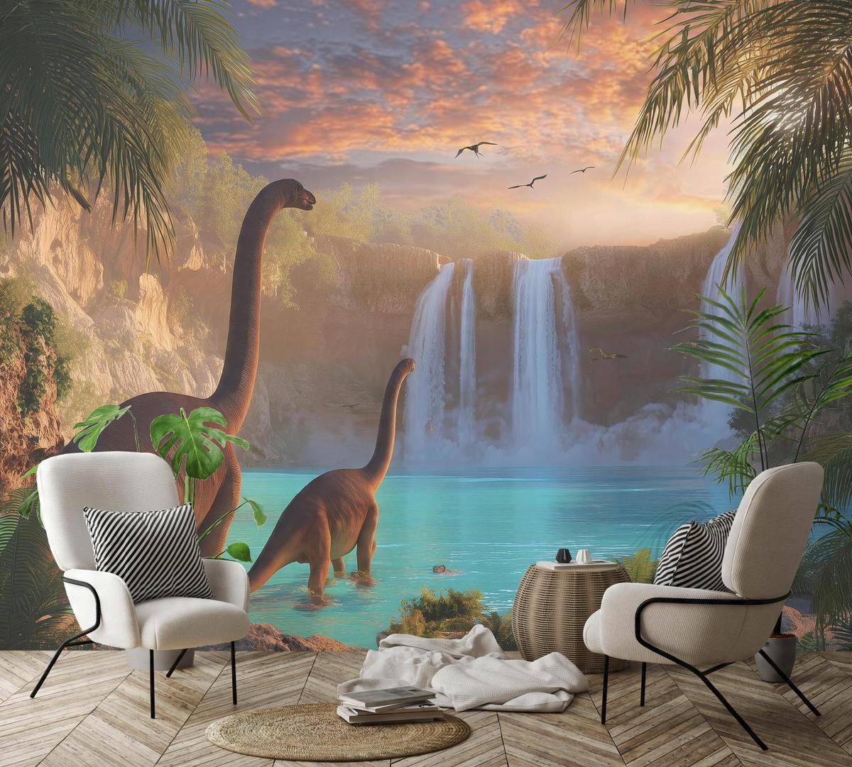 FOTOTAPETE Kinderzimmer Junge Dinosaurier 350x250 - Multicolor, Papier (350/250cm) - Wallarena
