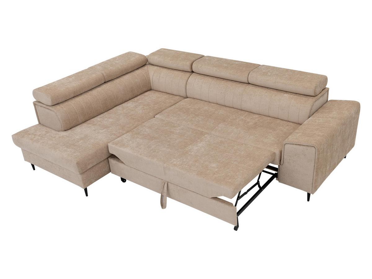 ECKSOFA Kadurin, Seite: Links - Schwarz/Bronzefarben, Holz/Kunststoff (276/206cm) - MIRJAN24